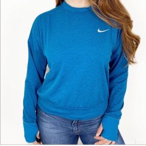 NIKE Running THERMA-FIT Crewneck Sweatshirt Blue XS